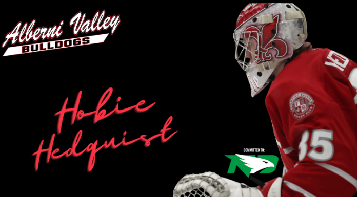 Port Alberni Goalie Hobie Hedquist listed on Central Scouting Midterm Rankings