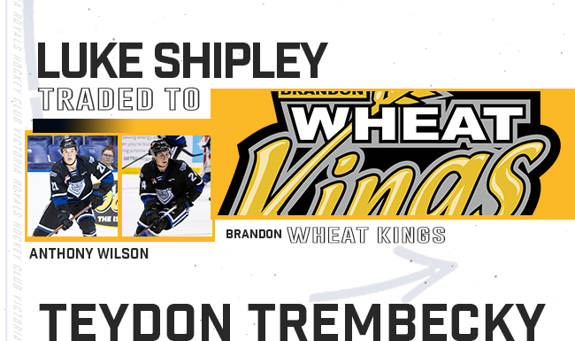 Royals acquire Trembecky, draft picks from Wheat Kings in exchange for Wilson, Shipley
