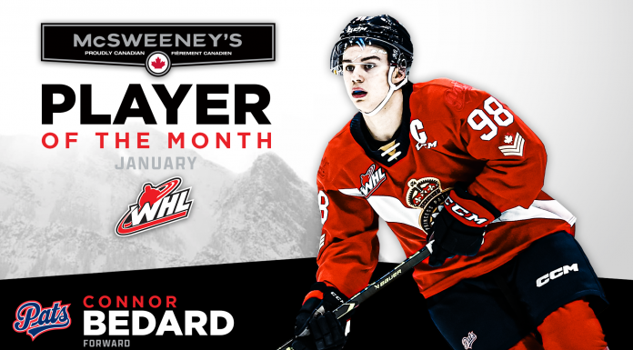 PATS CAPTAIN BEDARD NAMED WHL PLAYER OF THE MONTH