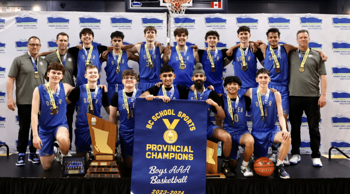 Nanaimo’s Dover Bay Dolphins 2024 BC School Sports 3A Boys Basketball Provincial Champions
