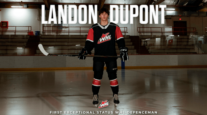 LANDON DUPONT INTRODUCED AS FIRST EXCEPTIONAL STATUS DEFENCEMAN IN WHL HISTORY